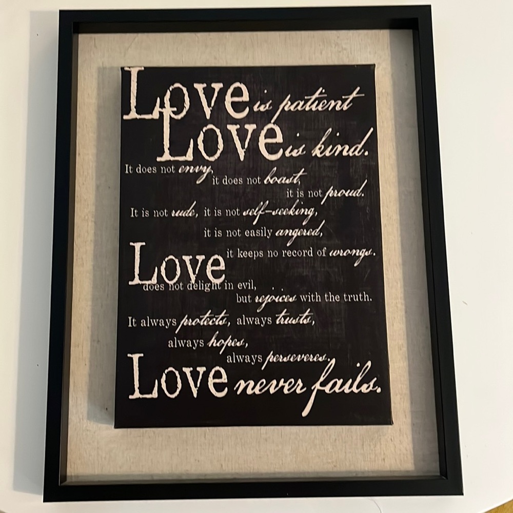 Love Is Patient Bible Verse Picture Wall Decor